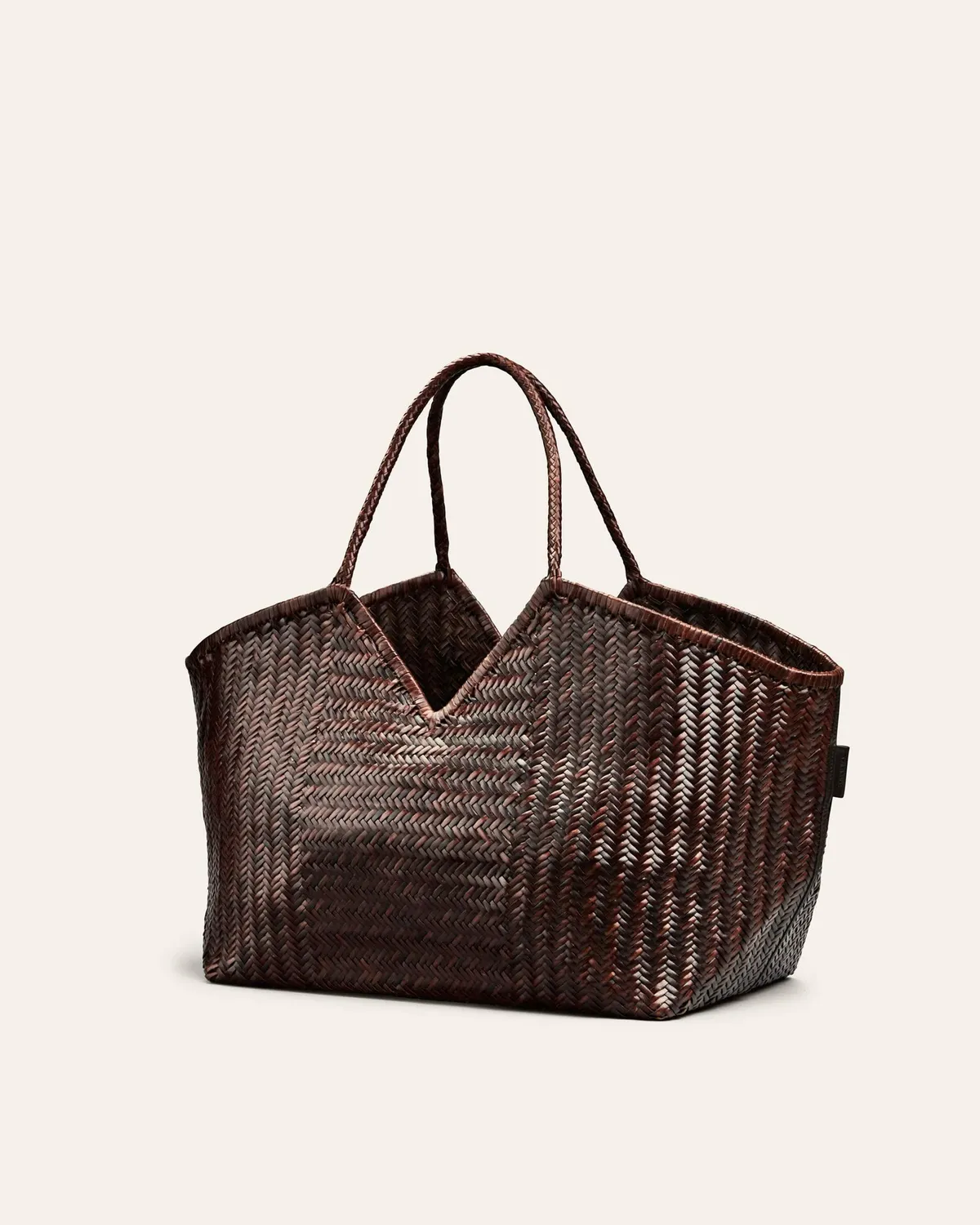 Cala Jade Humi XL toteveske Umber flettet skinn