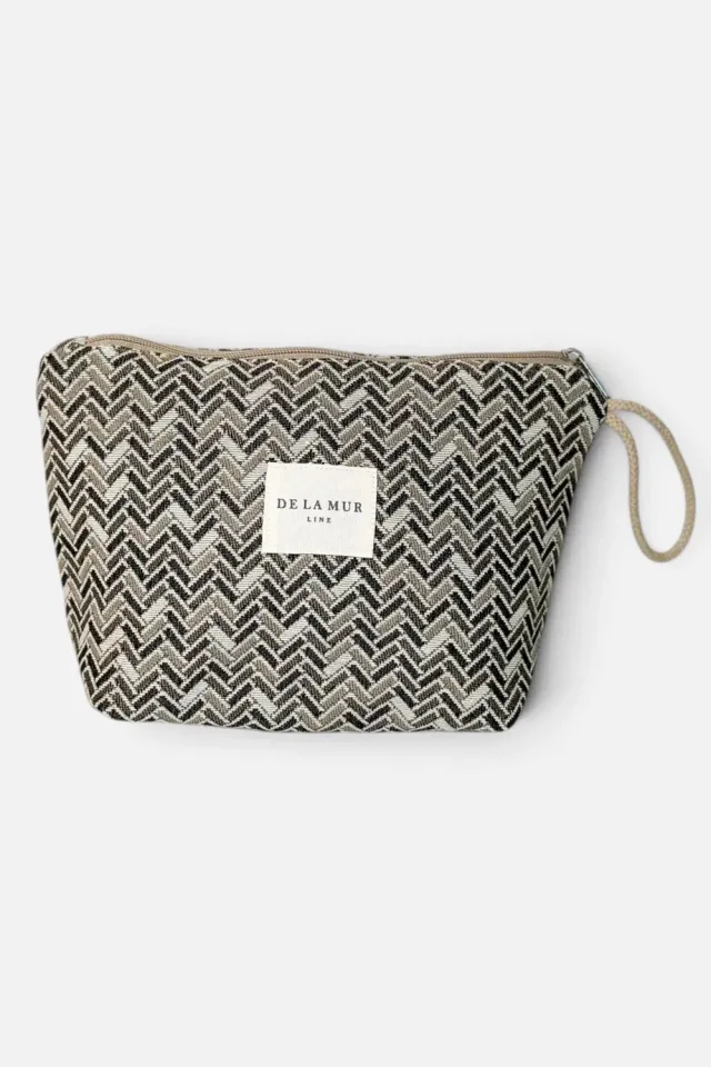 De La Mur Bure toalettmappe brun 29x18,5 cm jacquard