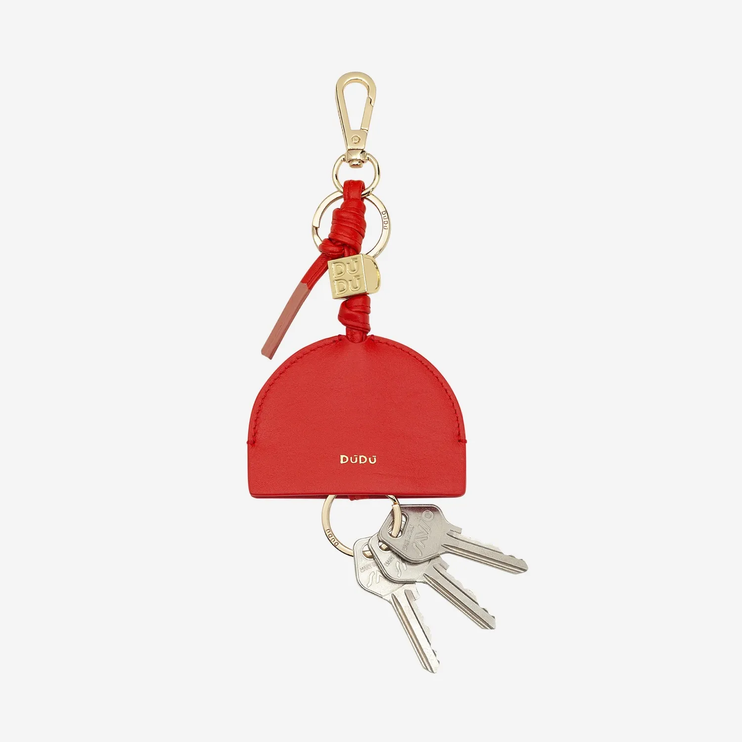 DuDubags Santorini nøkkelring i skinn red flame elegant