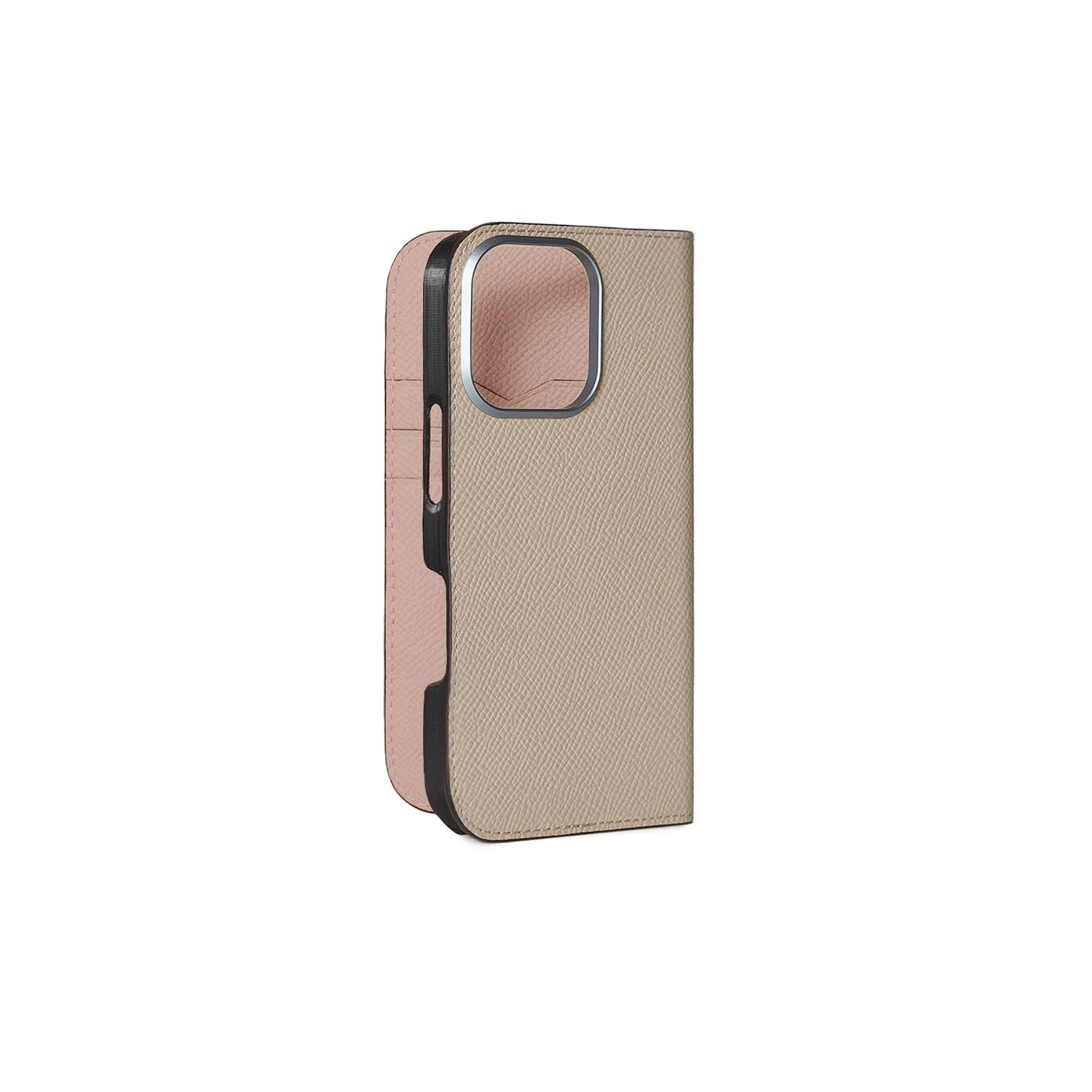 Bonaventura Nobile iPhone 16 Pro dagbokdeksel etoupe skinn