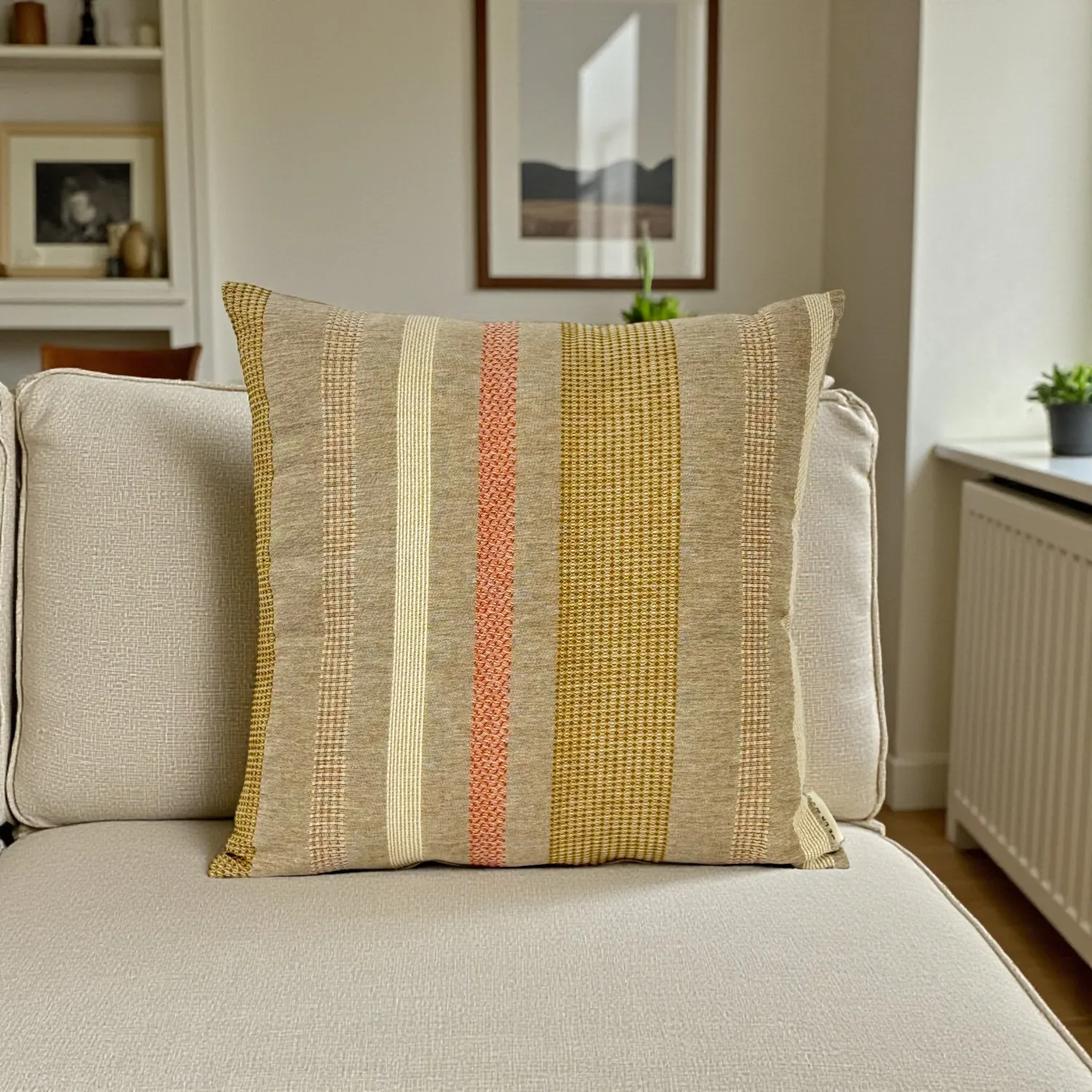 De La Mur Duna putetrekk 50x50 oransje stripet