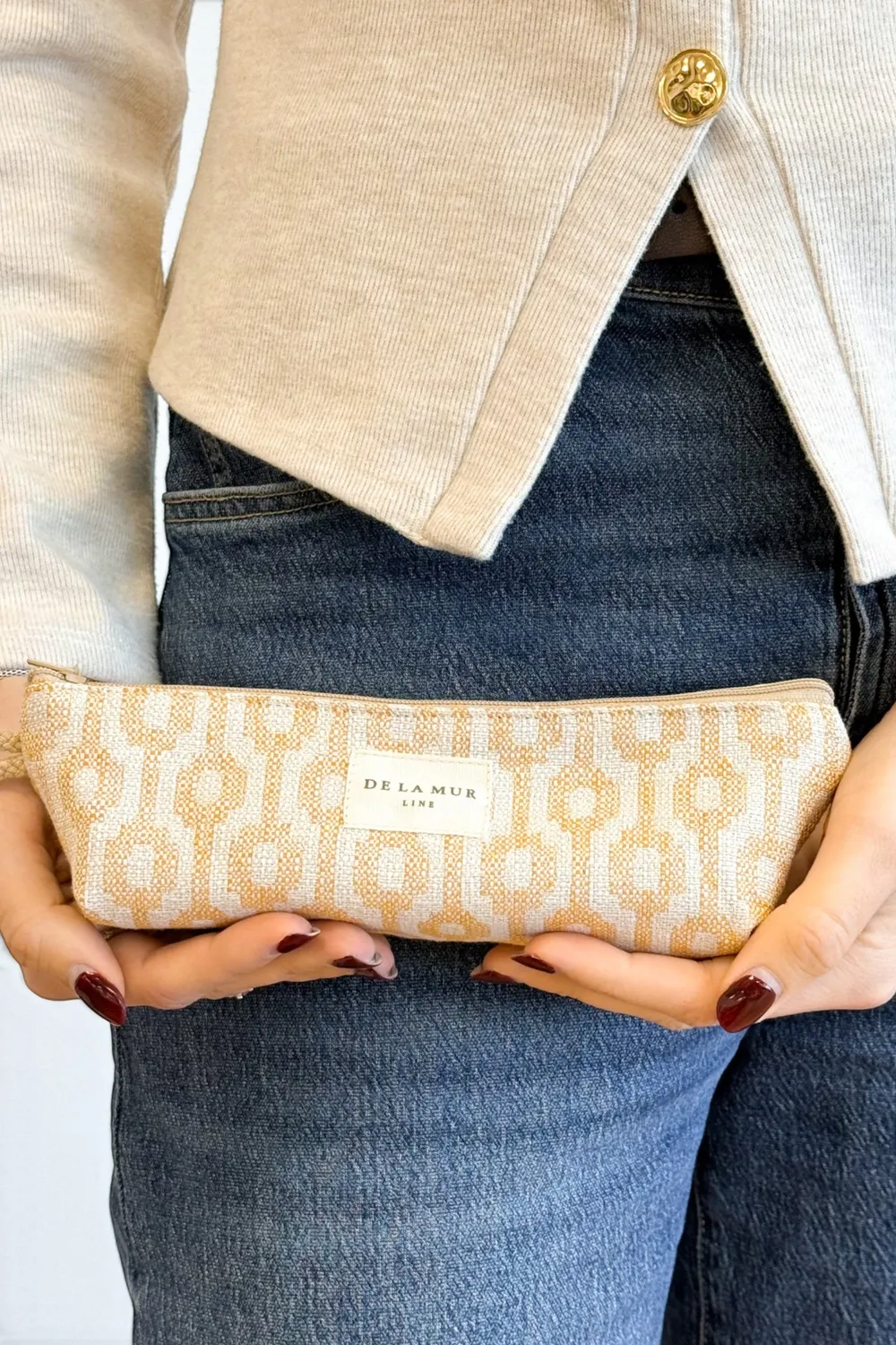 De La Mur Chipre pennal 18 cm beige jacquard