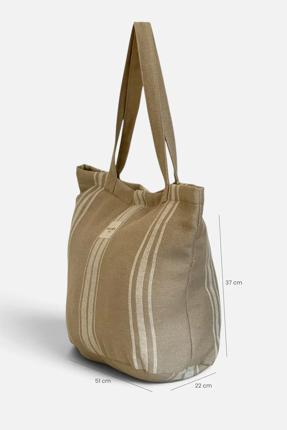 De La Mur Carre shopper stor beige stripet