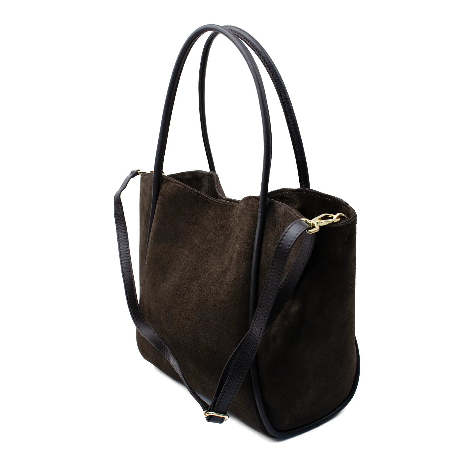 Latalia Florence XL shoppingveske espresso semsket skinn