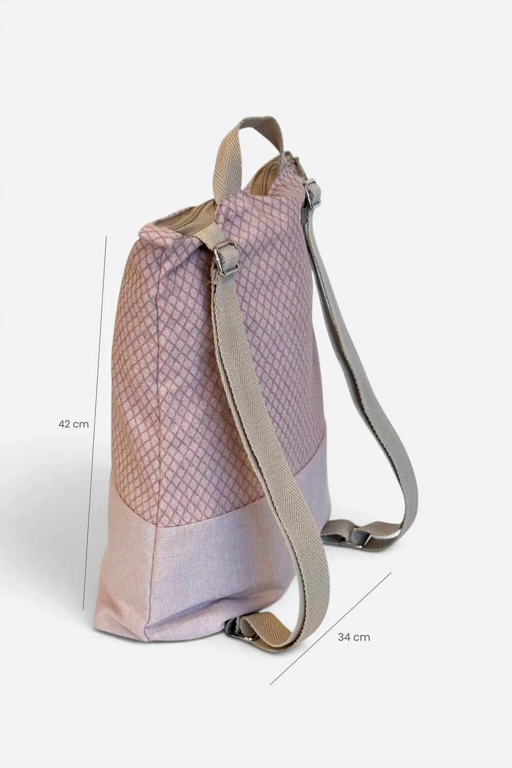 De La Mur Koma ryggsekk rosa 34x42 cm bomull