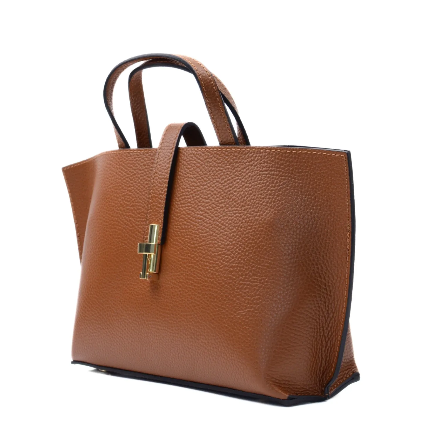 Latalia Aversa skulderveske skinn camel 33 cm