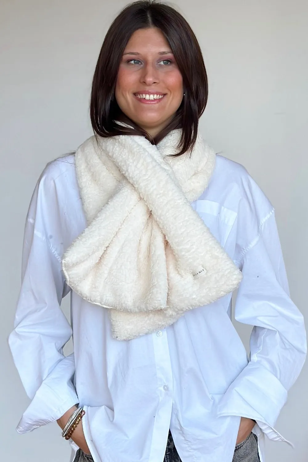 De La Mur Buf loophals 28x119 cm krem teddy