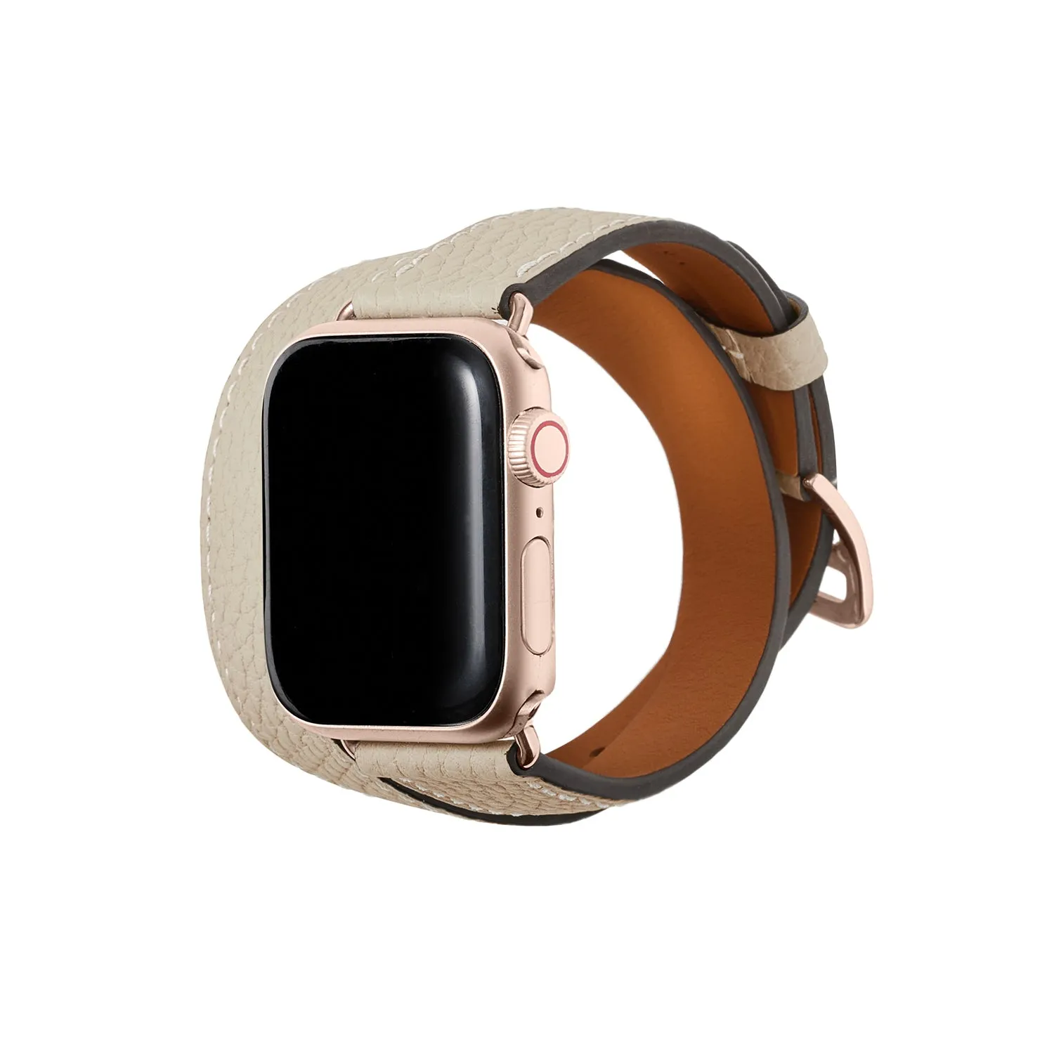 Bonaventura Apple Watch dobbel reim krymplær gull Etoupe S/M