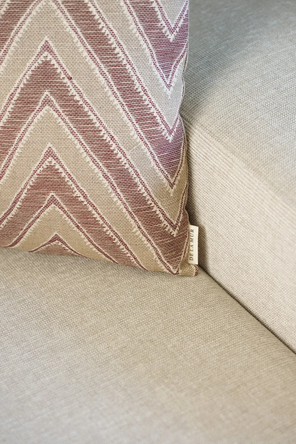 De La Mur Kasa putetrekk rød beige jacquard