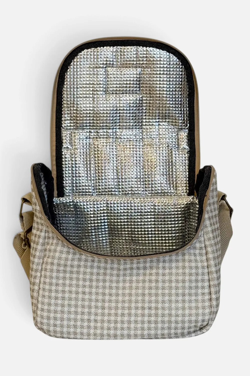 De La Mur Lunch Vison kjølebag 26 cm beige rutet