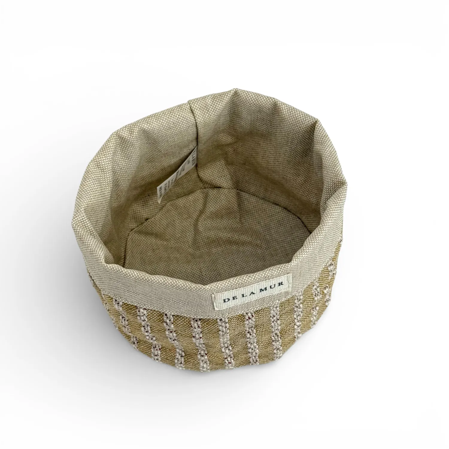De La Mur Sage liten kurv beige stripet