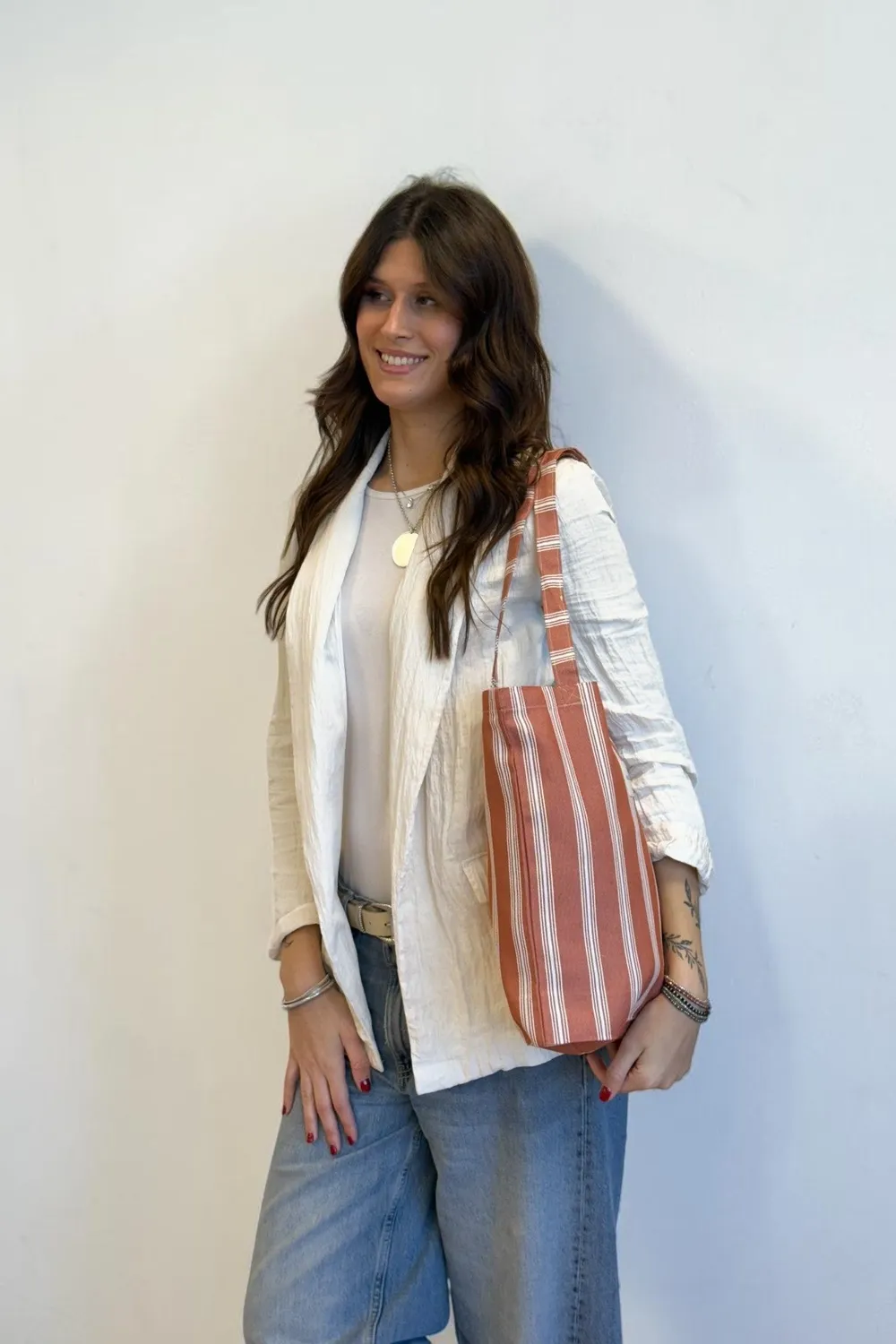 De La Mur Mineo totebag stripet 34x37 cm