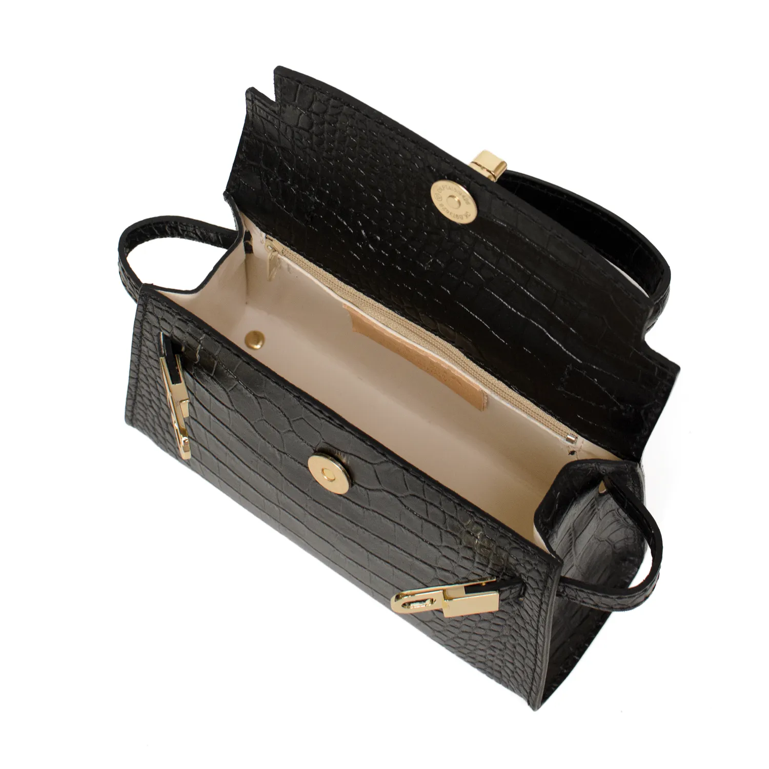 Latalia Trento Maxi croco skinnveske svart