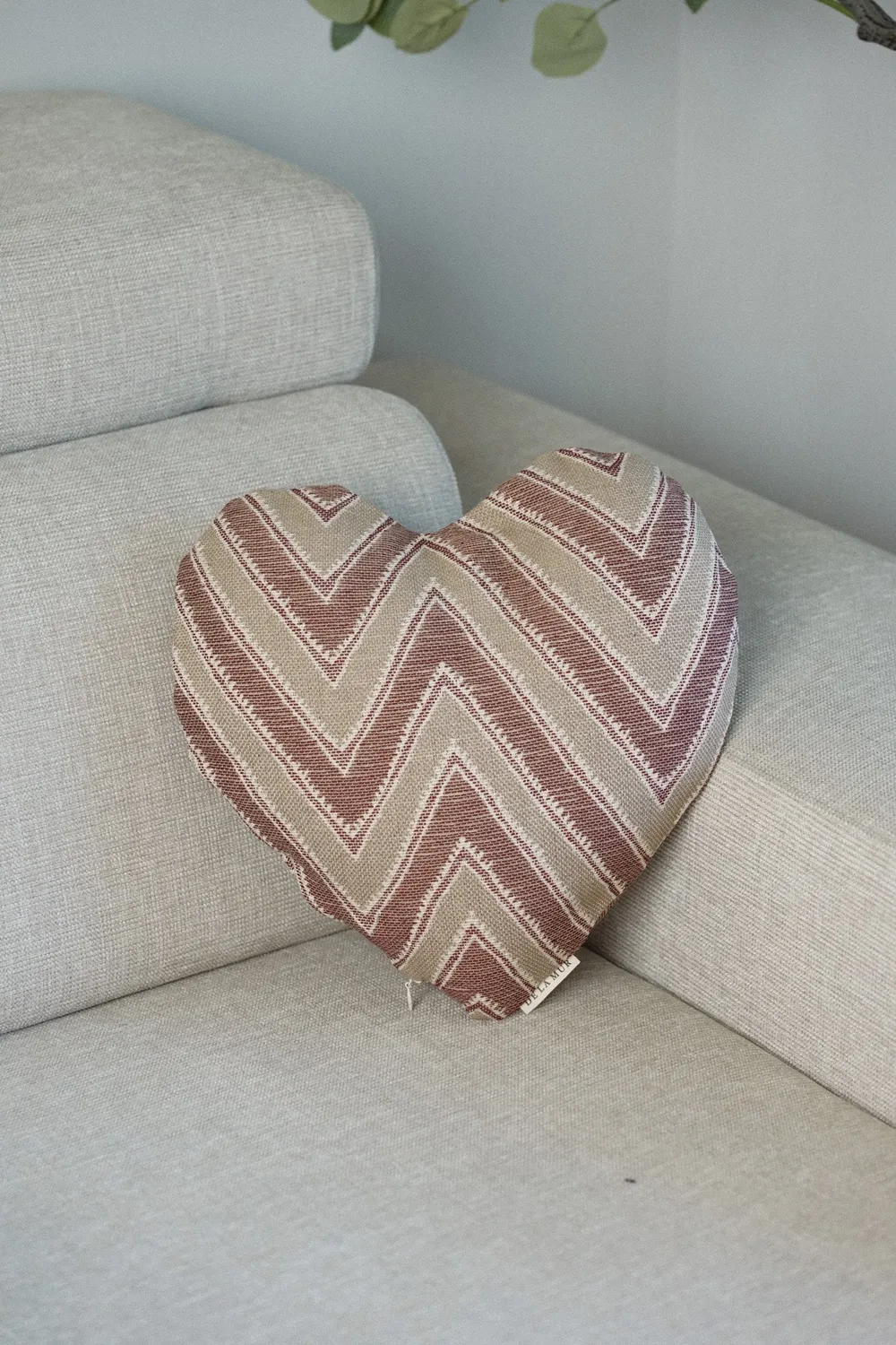 De La Mur Kasa Corazón hjertepute rød jacquard