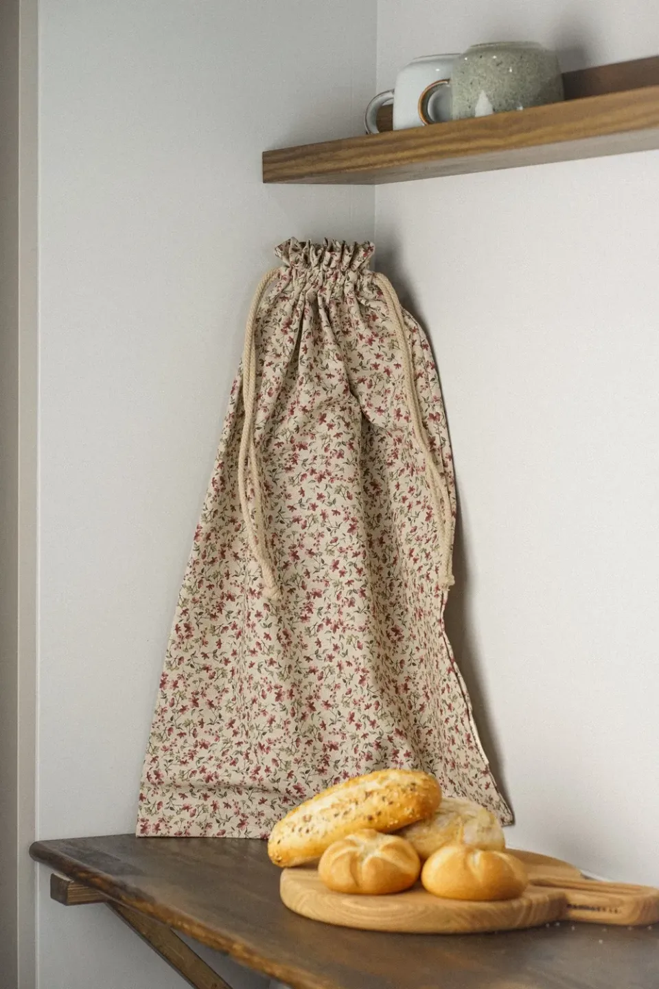 De La Mur Naila brødpose 39x60 rosa blomst