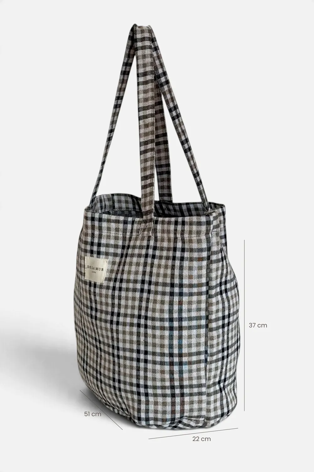 De La Mur Lian Grande shopper rutet beige svart