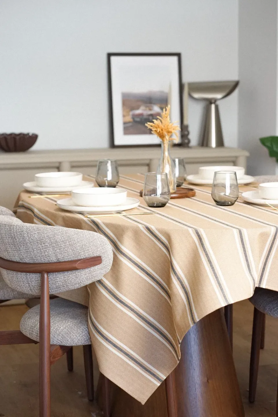 De La Mur Polo duk 150x150 cm stripet jacquard