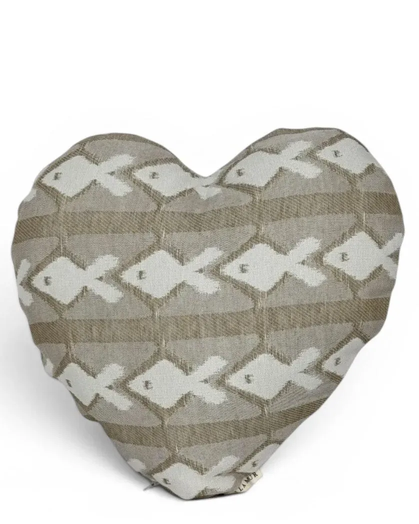 De La Mur Corazón Kai hjertepute 33x33 beige fisk